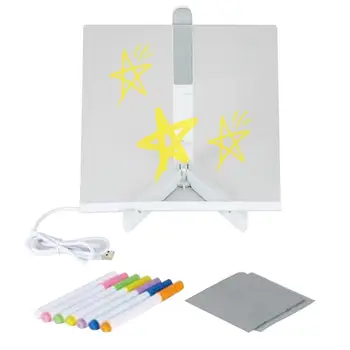 Акриловая Доска Для Сухого Стирания Dry Erase Board LED Настольная Доска Для Заметок С 7 Красочными Ручками Настольная Доска Для Заметок Home Memo Tips С Подставкой