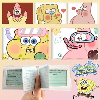 Держатель для карт SpongeBob Patrick Star, чехол для кредитных карт, симпатичный защитный чехол, женские водительские права, Права на автомобиль, Сумка 2 в 1