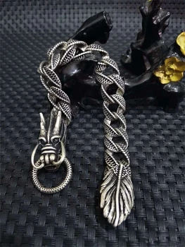 Китайский браслет/ожерелье из тибетского серебра “Благоприятный дракон”, металлическое украшение ручной работы, украшение для дома # 8