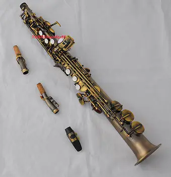 Копия 95% Изготовленного на заказ Сопрано-саксофона Mark VI Винтажные Черные саксофонные инструменты без лакировки Си-бемоль Саксофон с латунным корпусом