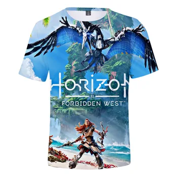 Летняя футболка с 3D-принтом Horizon Zero 2023, Мужская Женская повседневная футболка с коротким рукавом, новая мода, уличная одежда Harajuku, топы оверсайз