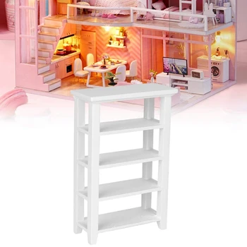 Миниатюрная модель мебели, 4-слойный стеллаж для выставки товаров, замена кукольного домика 1: 12