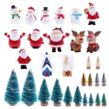 Миниатюрная рождественская сцена C9GB, модель украшений, кукольный домик, притворные украшения, модель игрушки