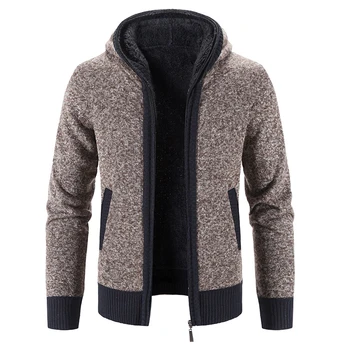 Модный мужской свитер с капюшоном, Топ из трикотажа, Светло-серый Кардиган, Теплый и удобный Размер M 3XL, Идеально подходящий для осеннего сезона