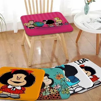 Мультяшная подушка Mafalda, креативная подушка для обеденного стула, круглое декоративное сиденье для офисного стола, подушки для домашнего декора