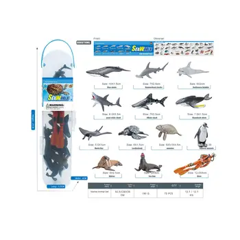 Набор морских животных из 13 предметов, мини-животное для познавательной игрушки, Развивающие игрушки, обучающие занятия для мальчиков и девочек, Топпер для торта