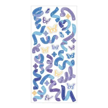 Наклейка для ежедневника на 1 листе, многофункциональная наклейка для вырезок с рисунком голубой звезды для домашних животных, наклейка для ноутбука