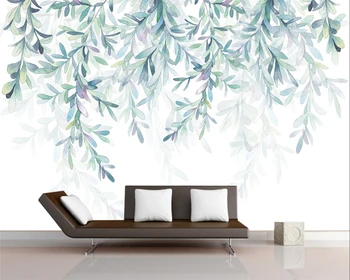 Обои на заказ ручная роспись акварелью ветви листья фрески из ротанга украшение дома гостиная спальня фотографии 3D обои