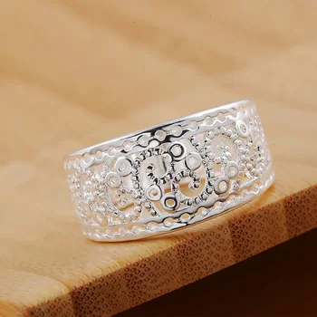 Оптовая продажа Изысканного кольца с подвесками из стерлингового серебра 925 пробы, милого для женщин, подарка на свадьбу, роскошной классики
