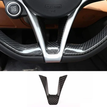 Отделка рамы рулевого колеса для Alfa Romeo Giulia Stelvio 2017 2018 2019 Аксессуары из углеродного волокна ABS