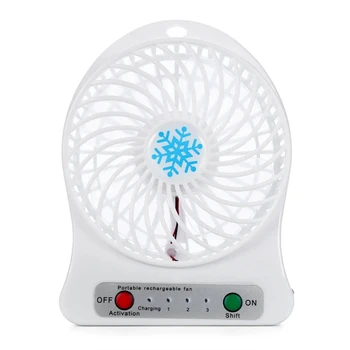 Портативный Перезаряжаемый вентилятор со светодиодной подсветкой, охладитель воздуха, Мини-настольный USB-вентилятор Третьего ветра, Охлаждающий Ручной Мини-вентилятор