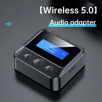 Приемник аудиопередатчика Bluetooth 5,0 ЖК-дисплей RCA 3,5 мм AUX USB-ключ Стерео Беспроводной адаптер для автомобильного ПК, телевизора, наушников
