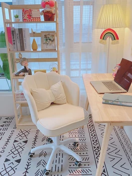 Простые компьютерные кресла для спальни в современном стиле, кресла с поворотным подъемником, Модное розовое кресло для макияжа, офисное кресло со спинкой, кресло для письма