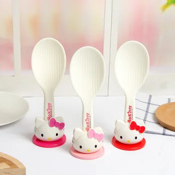 Рисоварка Sanrio Kawaii Hello Kitty Рисоварка Совок Мультяшная Бытовая Рисовая ложка с антипригарным покрытием Пластиковая Рисовая лопатка Кухонные принадлежности