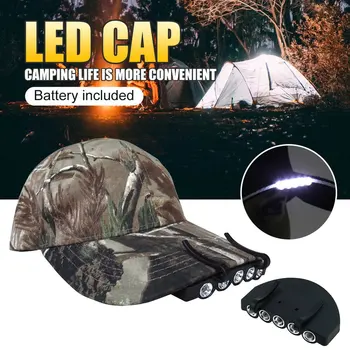 Светильник с горячим зажимом, практичный головной фонарь, 5 светодиодных головных фонарей, фонарь для ночной рыбалки, шляпа-лампа для ночного кемпинга на рыбалке