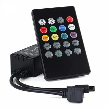 Светодиодный музыкальный ИК-контроллер 12V 2A 20 клавиш ИК-пульта дистанционного управления, звуковой датчик для 3528 5050 RGB светодиодных лент, мини-контроллер