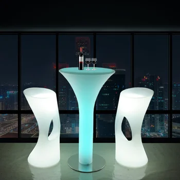 СВЕТОДИОДНЫЙ светящийся барный стул барная стойка открытый свободный стол повседневный стул водонепроницаемый комбинированный круглый стол