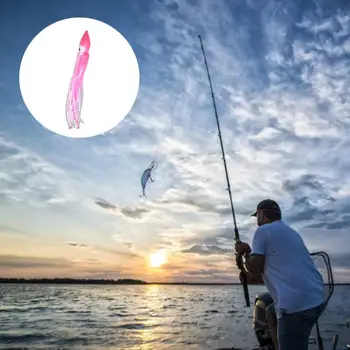 Силиконовые, устойчивые к разрыву Металлические светящиеся юбки в виде осьминога, приманки для троллинга, привлекательные легкие мини-приманки для рыбалки