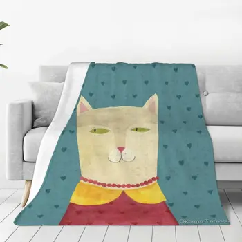 Симпатичная акварельная иллюстрация Спящего Кота Одеяло Покрывало на кровать для девочки Мягкое постельное одеяло King Size