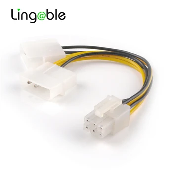 Съемный кабель-разветвитель питания SATA PCI-E 6Pin Разъем для подключения кабелей питания Molex 4pin x2 Splitter 20 см