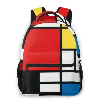 Школьные сумки Piet Mondrian Backpack Повседневные для девочек-подростков, сумка через плечо, дорожные сумки